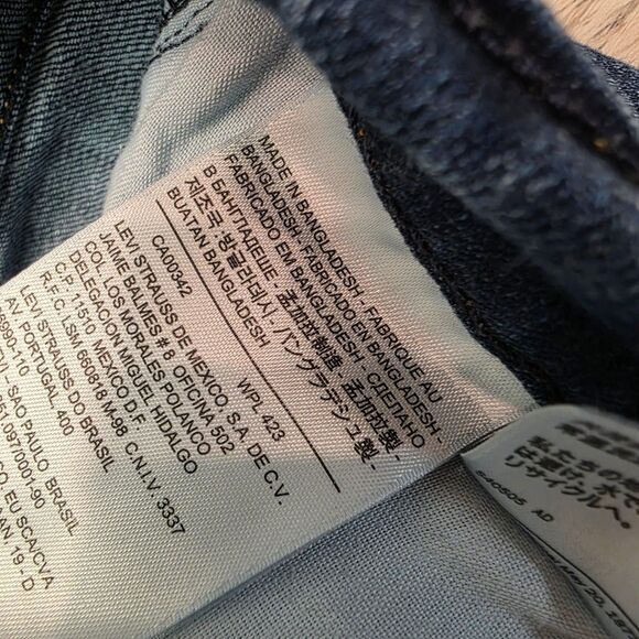 Women's Levi's 505 Straight Leg Jeans Size 16 Blue Denim Mid-Rise Stretch - Picture 4 of 10